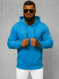 Muška dukserica s kapuljačom svijetloplava OZONEE JS/2008Z 