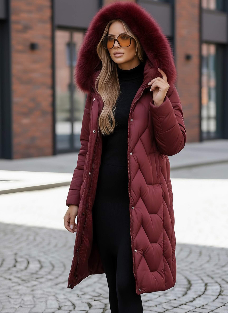 Ženska Zimska Jakna Bordo OZONEE JS/5M3229/1