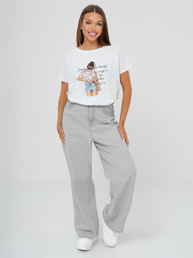 Ženska majica bijele OZONEE JS/95T2573/1