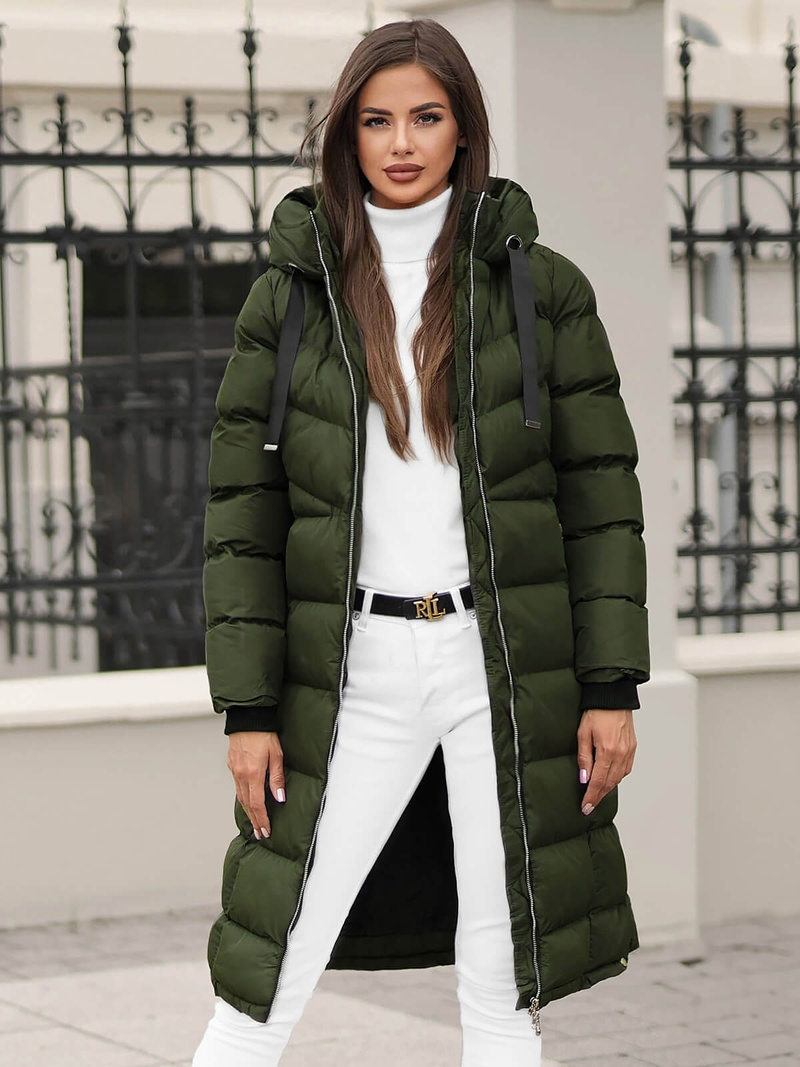 Ženska Jakna Tamno-Zelena OZONEE JS/M736/136Z