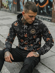 Muška dukserica s kapuljačom crna OZONEE O/B266Z