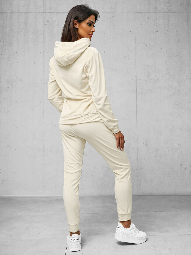 Ženski trenirka od velura ecru OZONEE O/8C1175/155Z