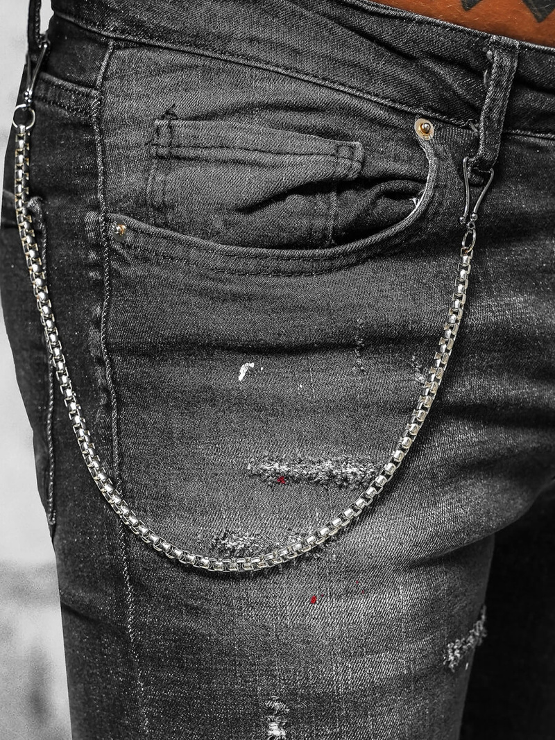 Muške Traperice Crne OZONEE O/MB463