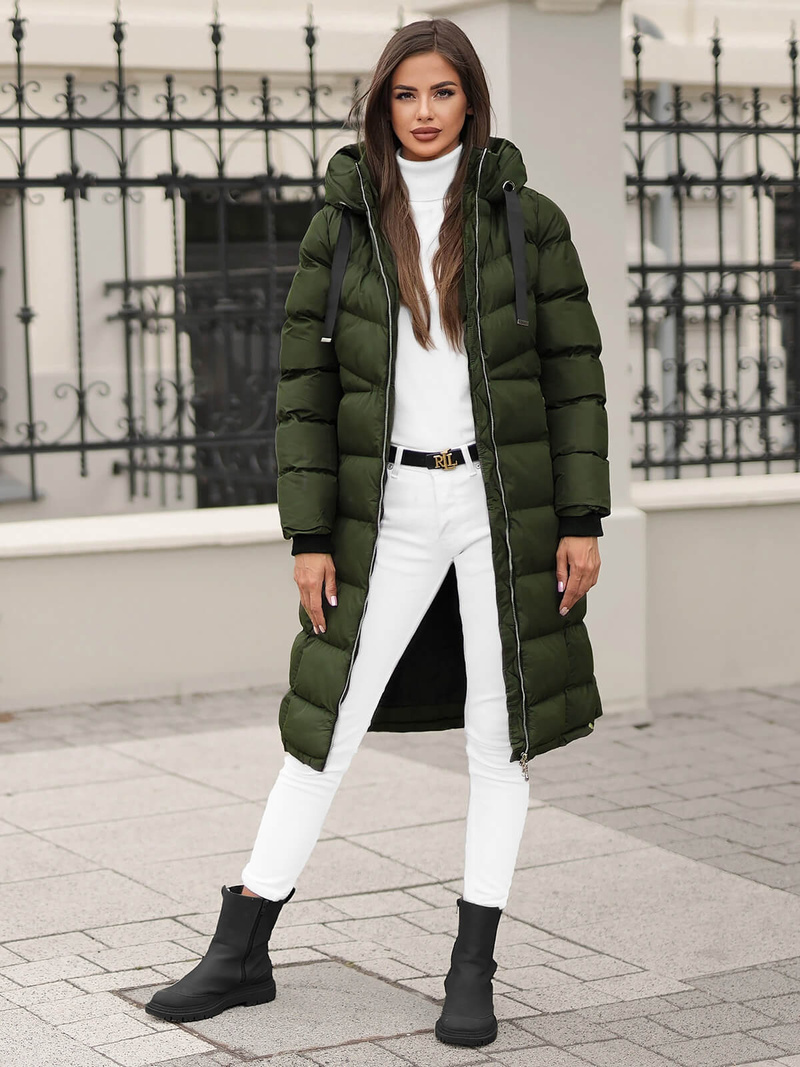 Ženska Jakna Tamno-Zelena OZONEE JS/M736/136Z