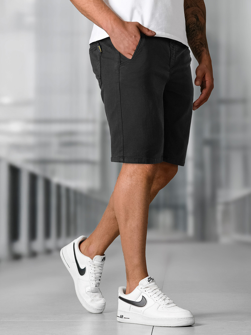 Muške Chino Kratke Hlače Crne OZONEE NB/MP0266NZ