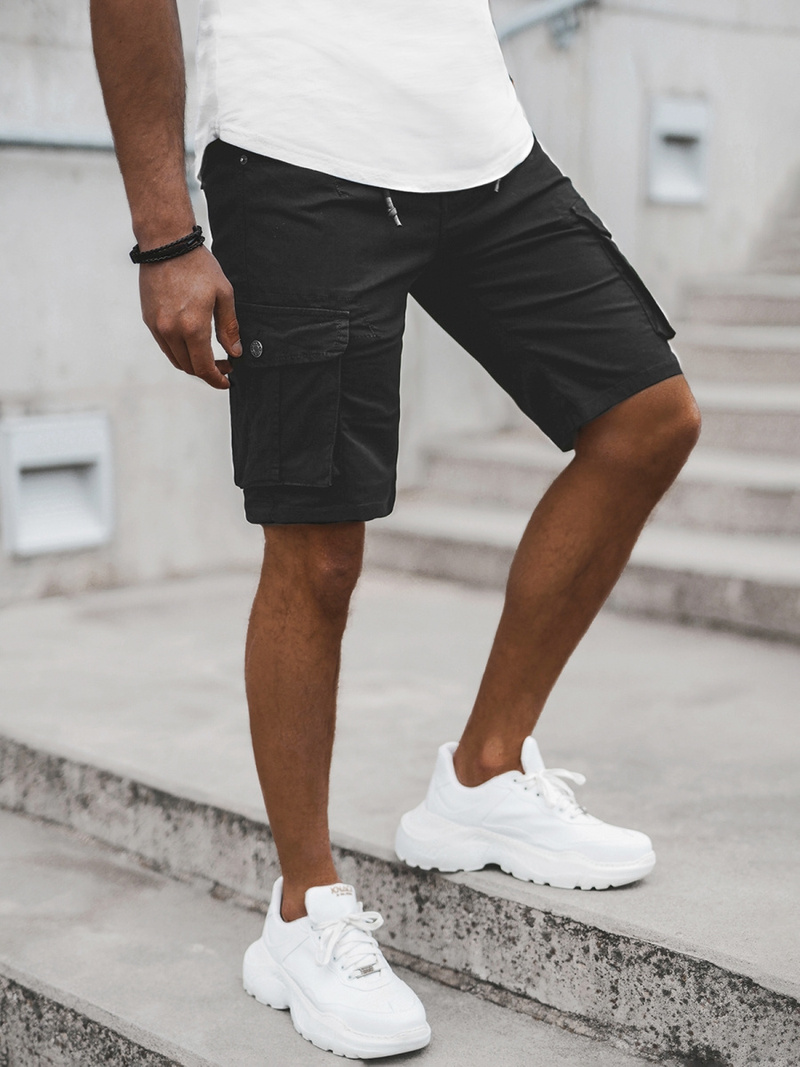 Muške Chino Kratke Hlače Crne OZONEE T/BB70011/1