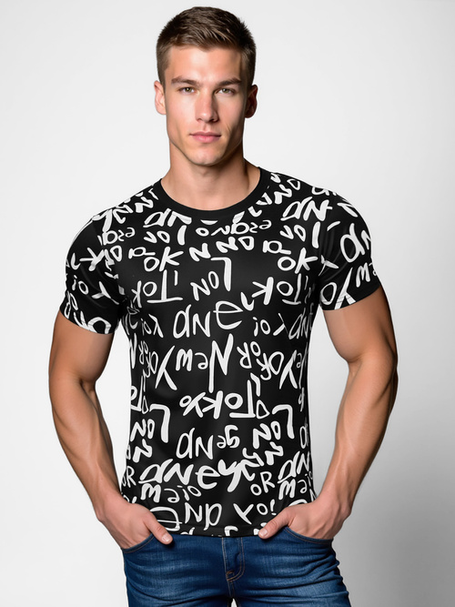  Muška majica crna OZONEE O/T1268/3Z