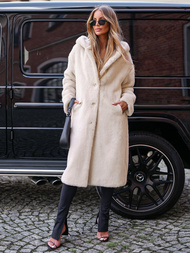 Ženska zimska jakna od krzna bež OZONEE JS/11Z8250