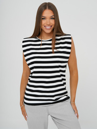 Ženska majica bijelo-crna OZONEE JS/R61670