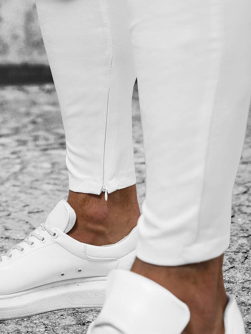 Muške chino hlače bijele OZONEE DJ/550170