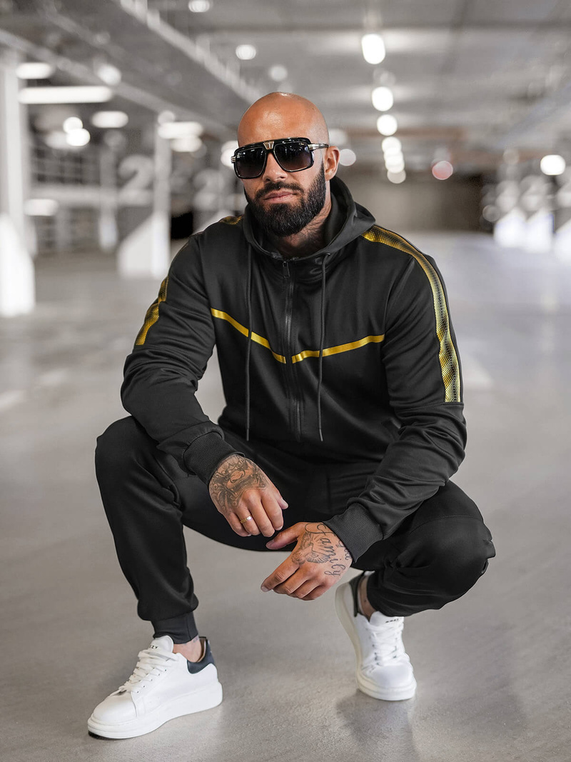 Muška trenirka crna OZONEE JS/8C8117/3Z