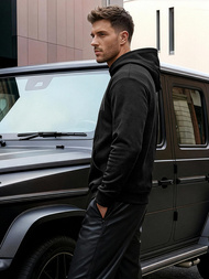 Muška dukserica s kapuljačom crna OZONEE JS/8B1990/3