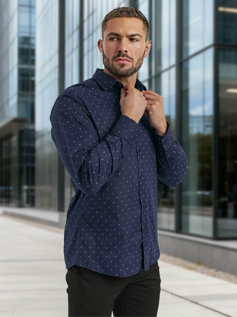 Muška Košulja Modra OZONEE V/V181