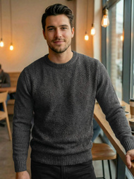 Muški Džemper Grafitni OZONEE JS/59B3607/5