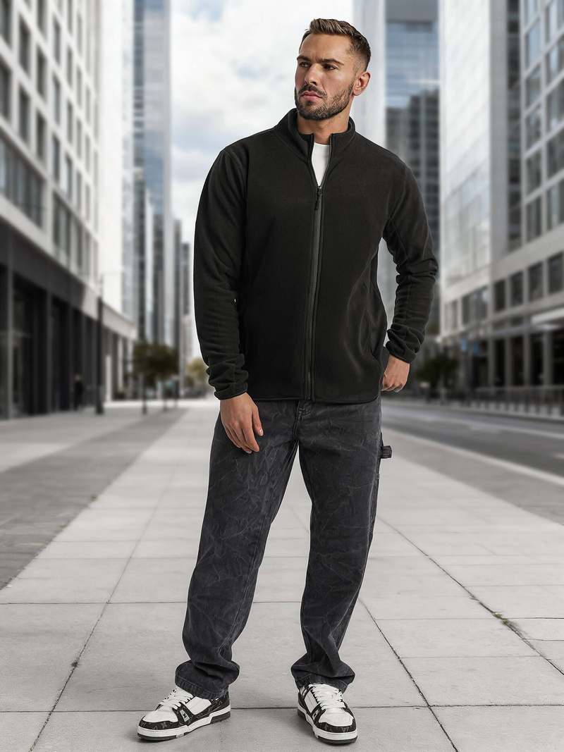 Muška dukserica s patentom crna OZONEE JS/HH016/3