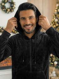 Muška trenirka od velura crna OZONEE JS/8C1169/3Z