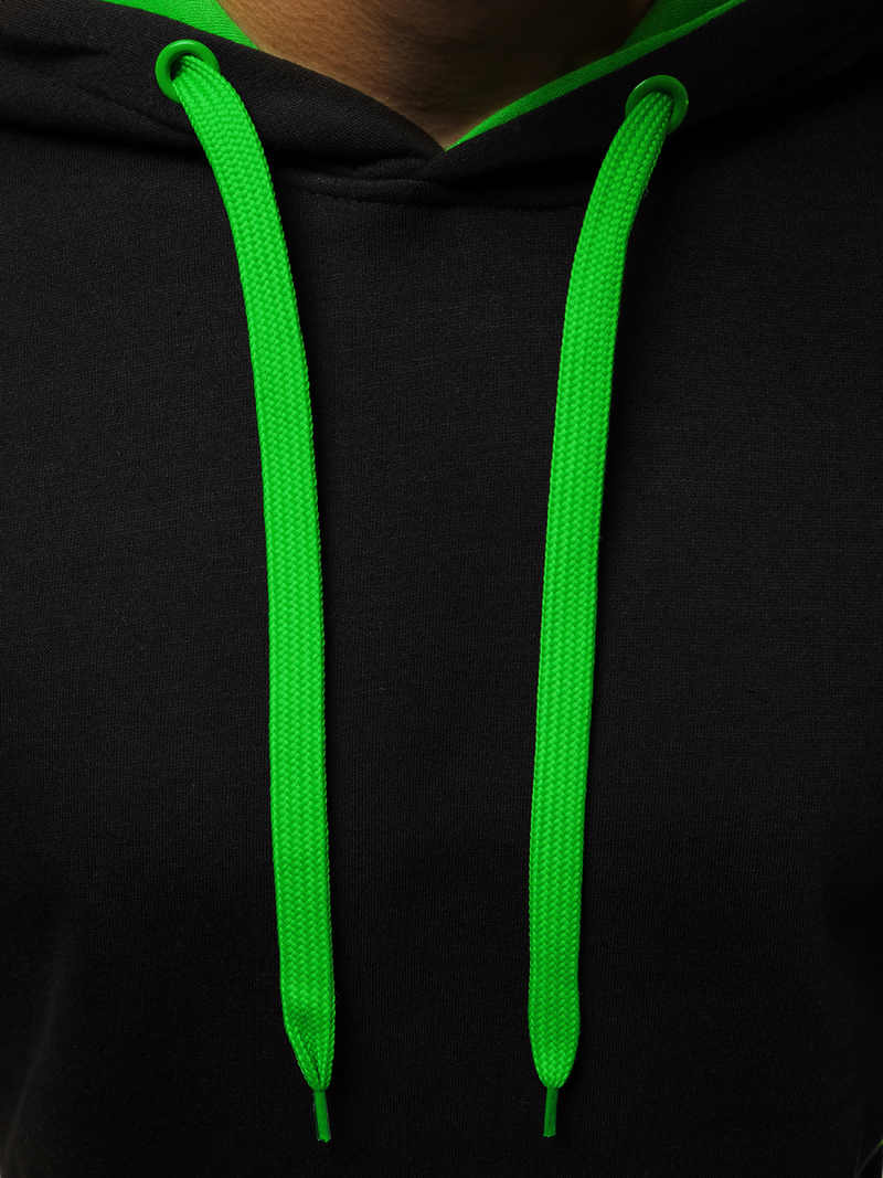 Muška dukserica s kapuljačom crno-zelena OZONEE JS/2012Z