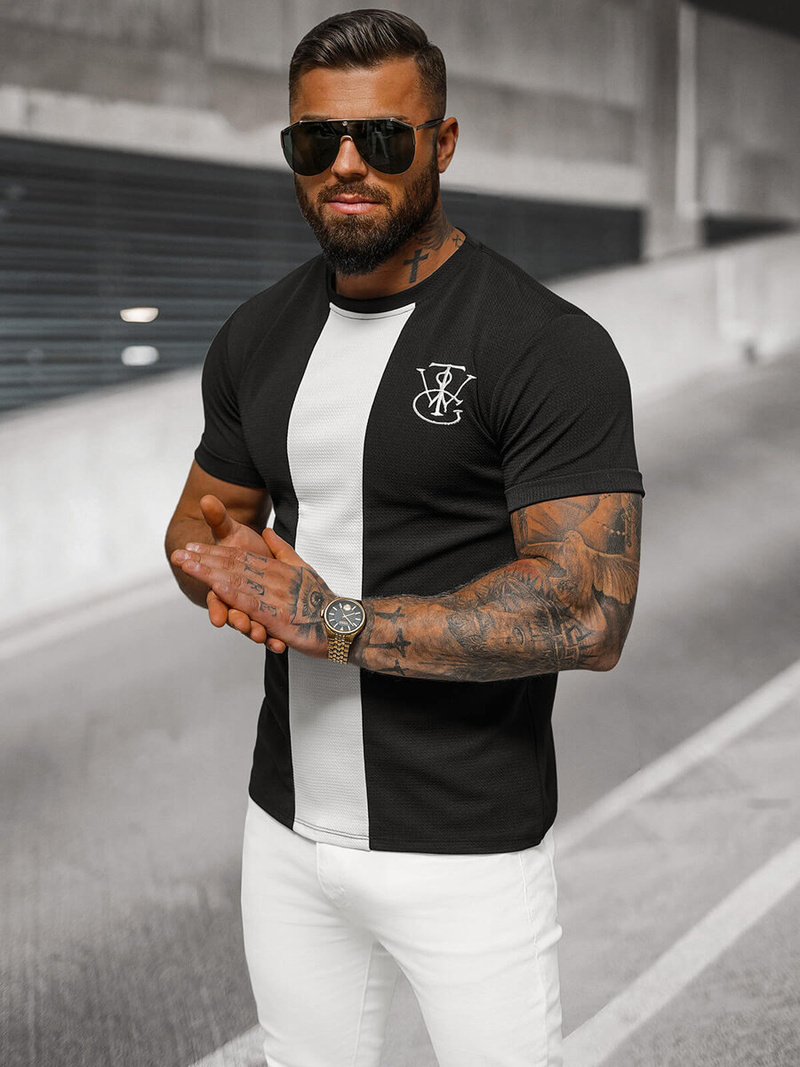 Muška Majica Crna OZONEE O/L1184