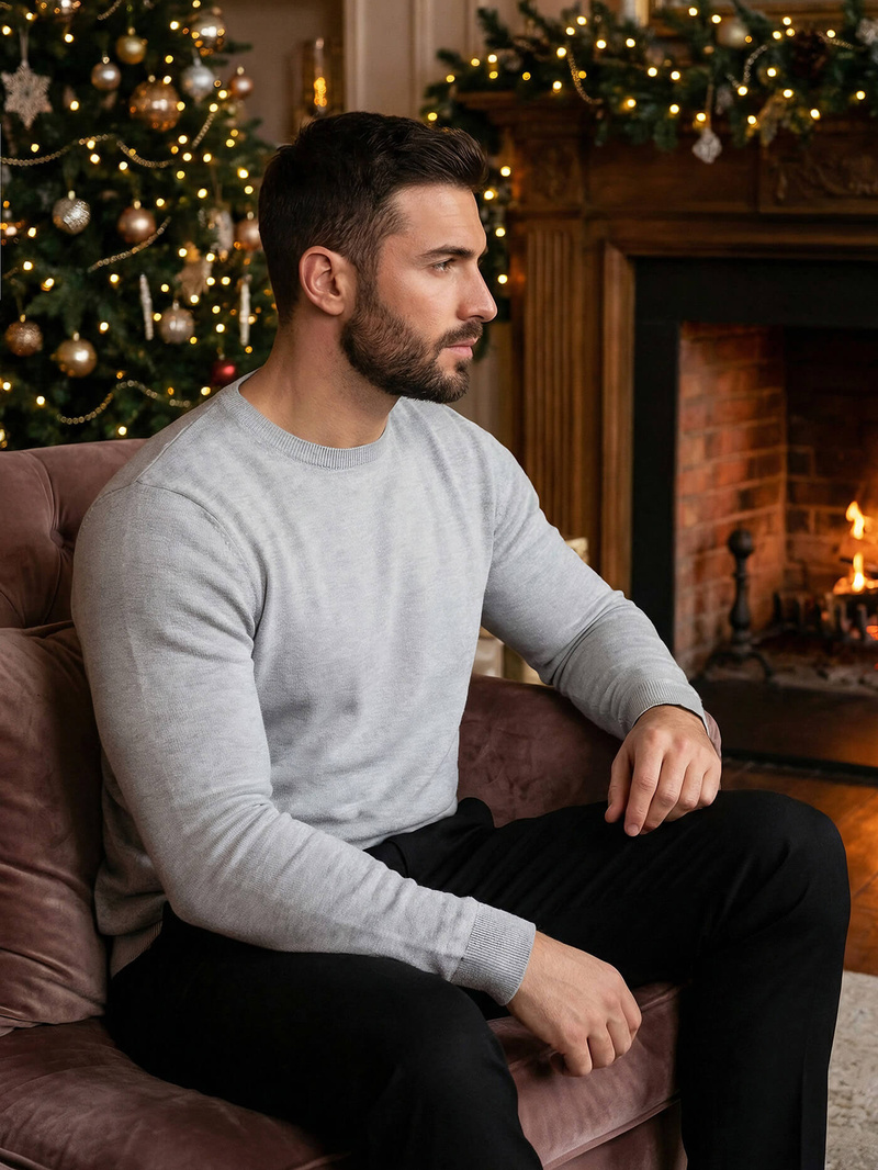 Muški Džemper Sivi OZONEE NB/MMB602/2Z