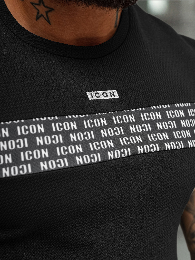 Muška Majica Crna OZONEE O/B1216