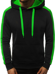 Muška dukserica s kapuljačom crno-zelena OZONEE JS/2012