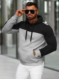 Muška dukserica s kapuljačom siva OZONEE JS/8B1307/2