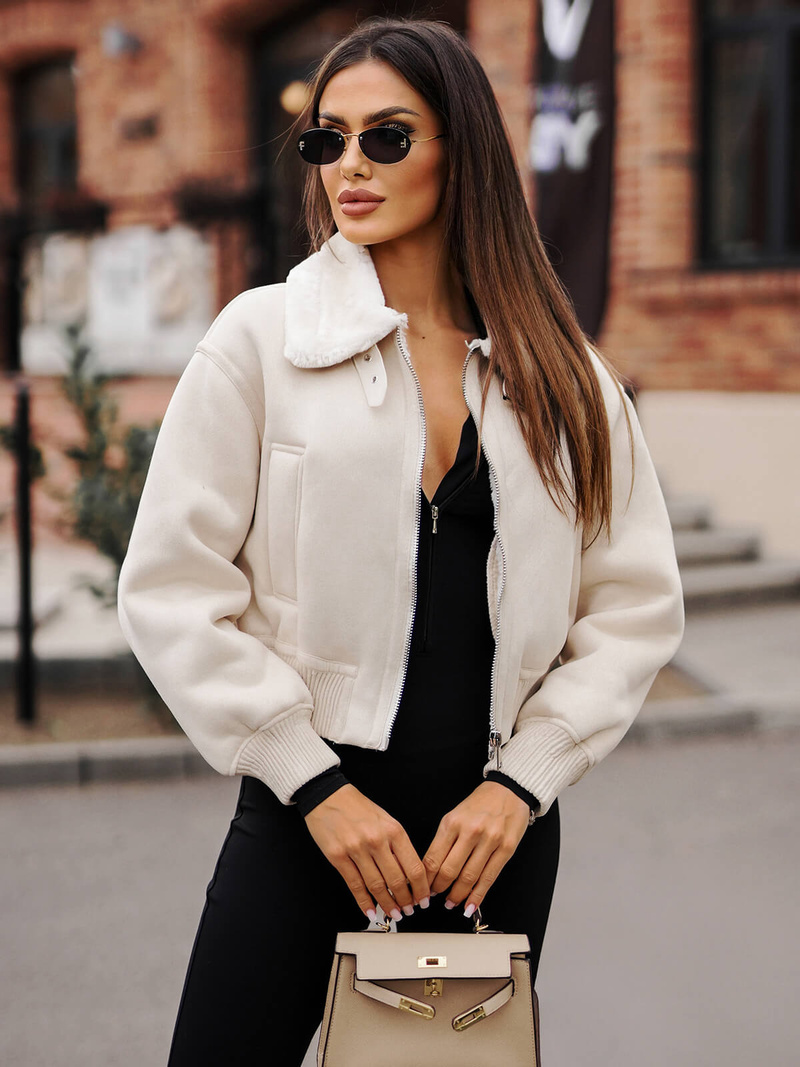 Ženska Jakna Ecru OZONEE O/81326