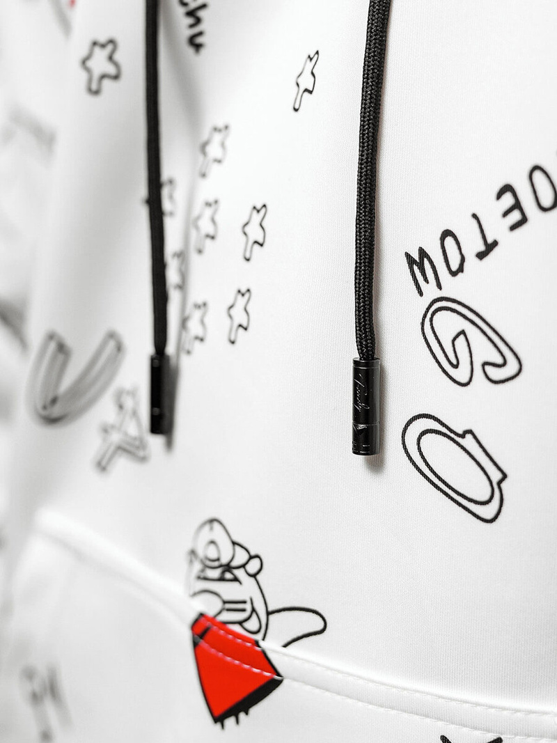 Muška dukserica s kapuljačom bijela OZONEE JS/8B1223/1