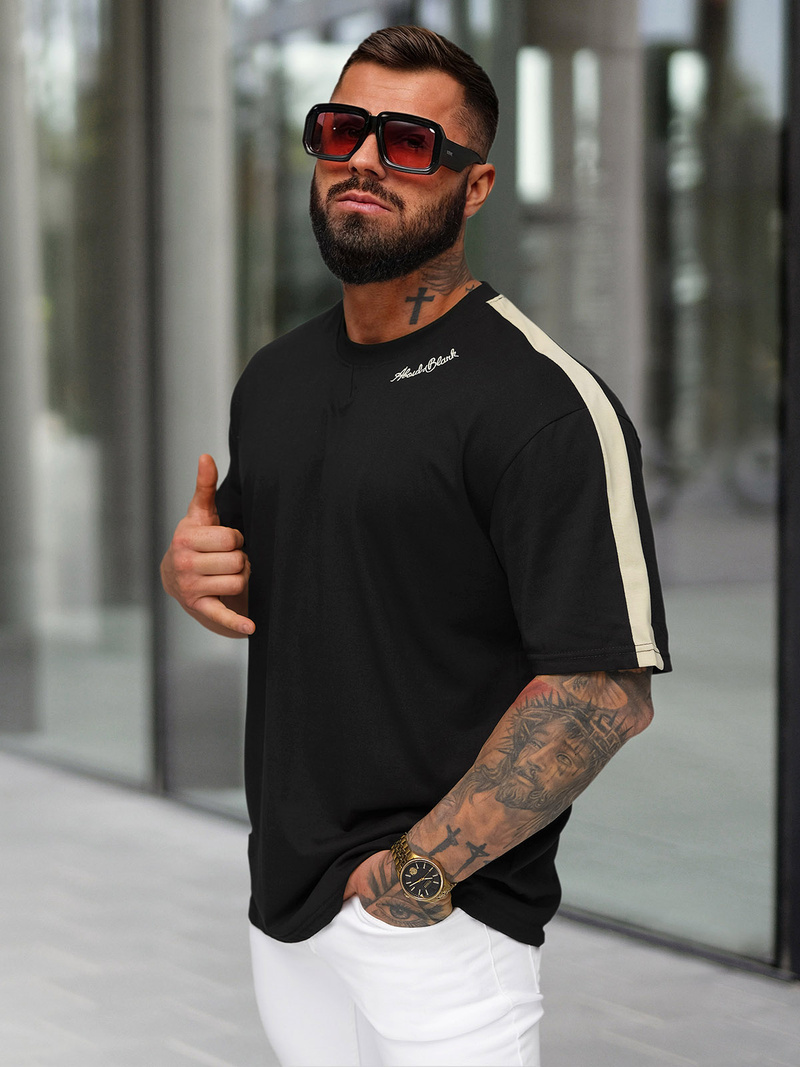 Muška Majica Crna OZONEE O/QQ1195