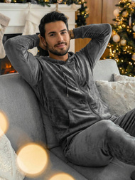 Muška trenirka od velura grafitna OZONEE JS/8C1169/6Z