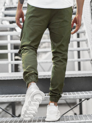 Muške chino jogger hlače Kaki OZONEE MACH/5011