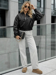 Ženska Kožna Jakna Crna OZONEE JS/11Z8281Z