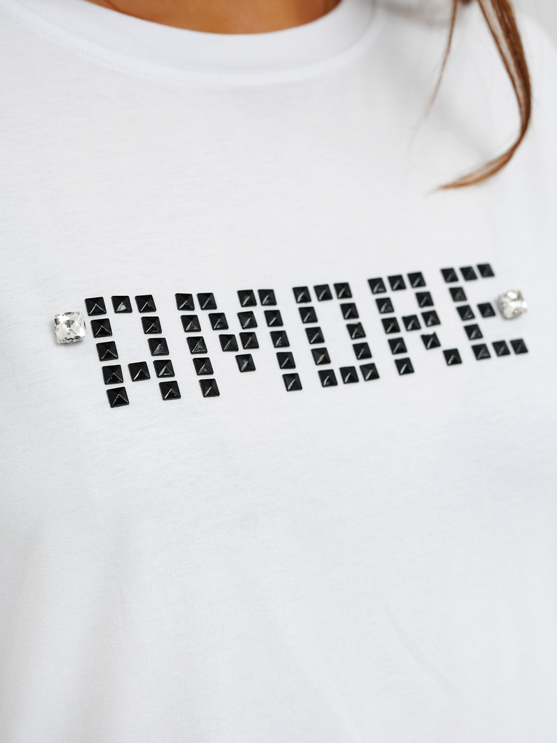 Ženska majica bijelo-crni OZONEE JS/YJ77716