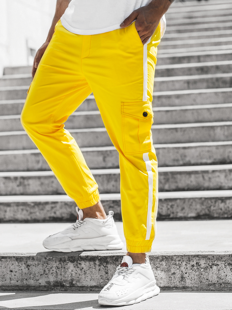 Muške chino jogger hlače Žute OZONEE DJ/5580
