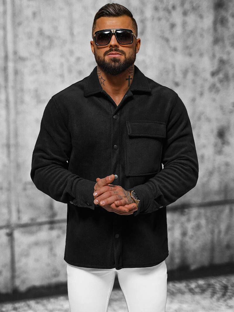 Muška košulja Crna OZONEE O/GOM23040