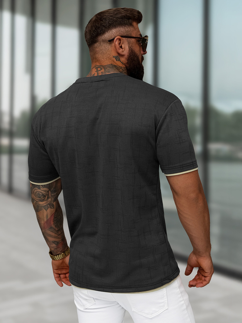 Muška Majica Crna OZONEE O/QQ1535