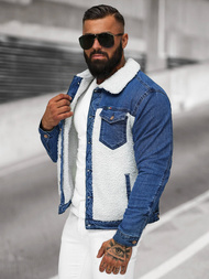 Muška traper jakna šerpa plava OZONEE NB/MJ533BZ