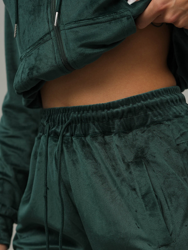 Ženski trenirka od velura tamno-zelena OZONEE JS/8C1176/9Z