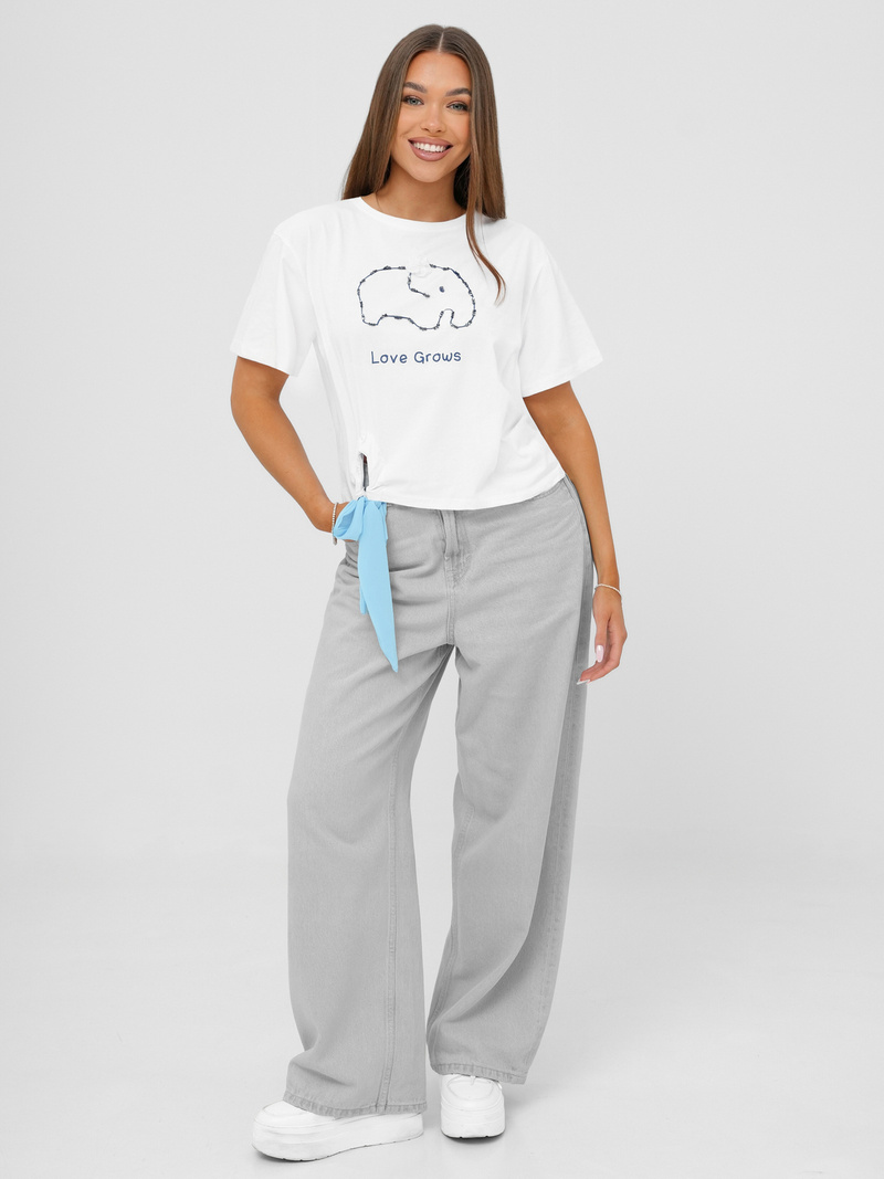 Ženska majica bijelo-plava OZONEE JS/RJ77247