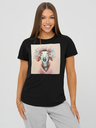 Ženska majica crno-ružičasti OZONEE JS/YJ77726