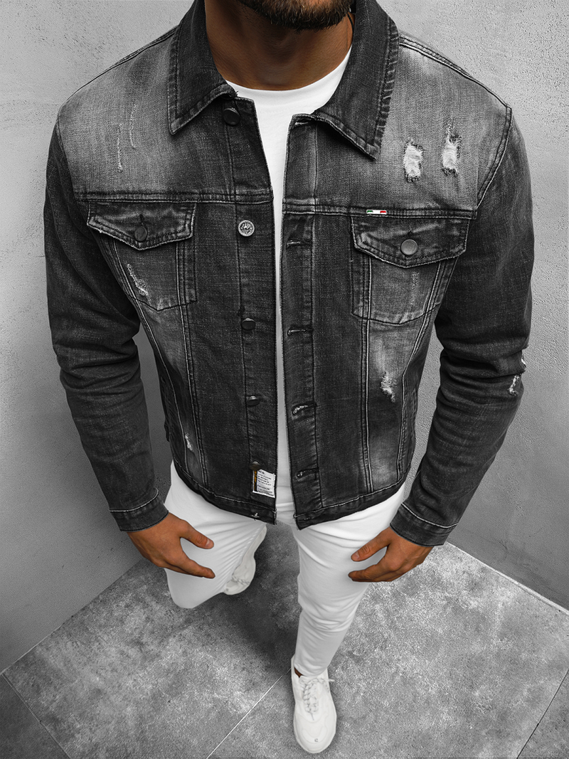 Muška traper jakna siva OZONEE NB/MJ511G