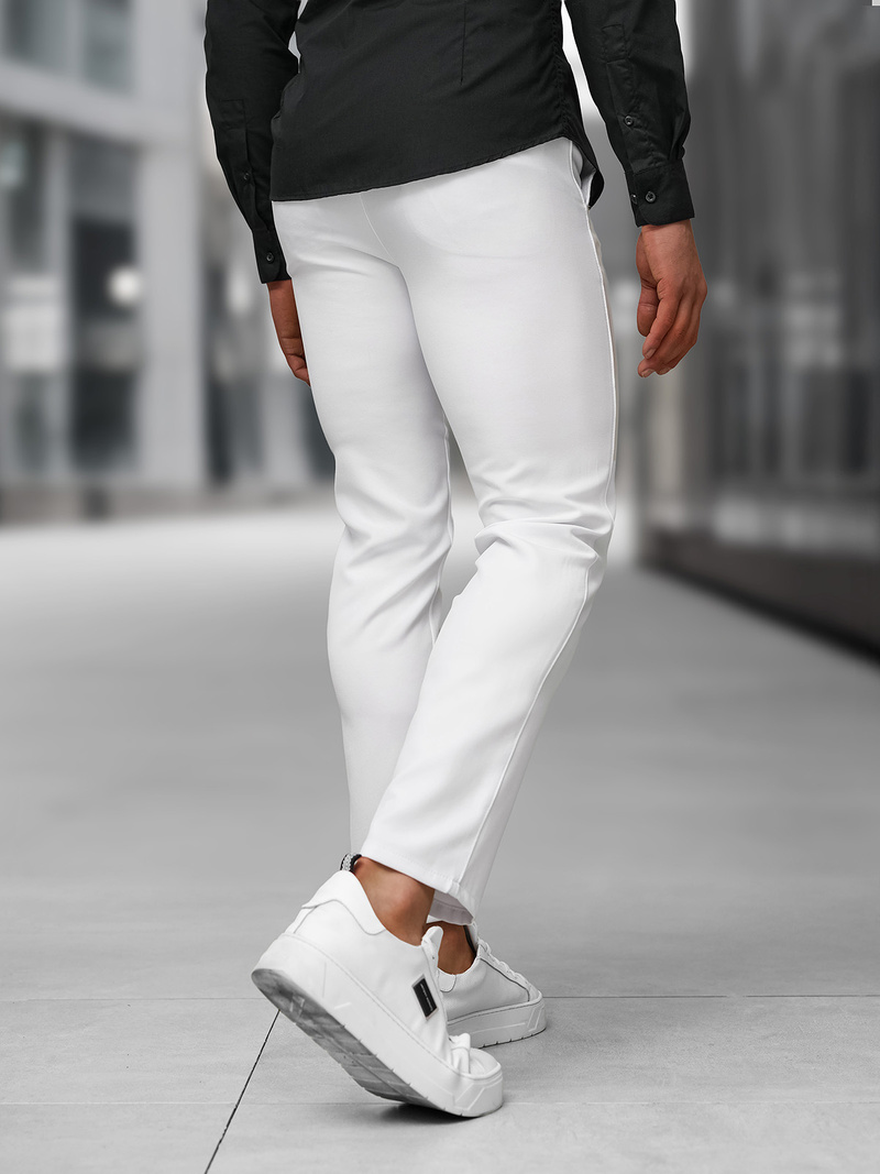 Muške chino hlače bijele OZONEE DJ/5526Z