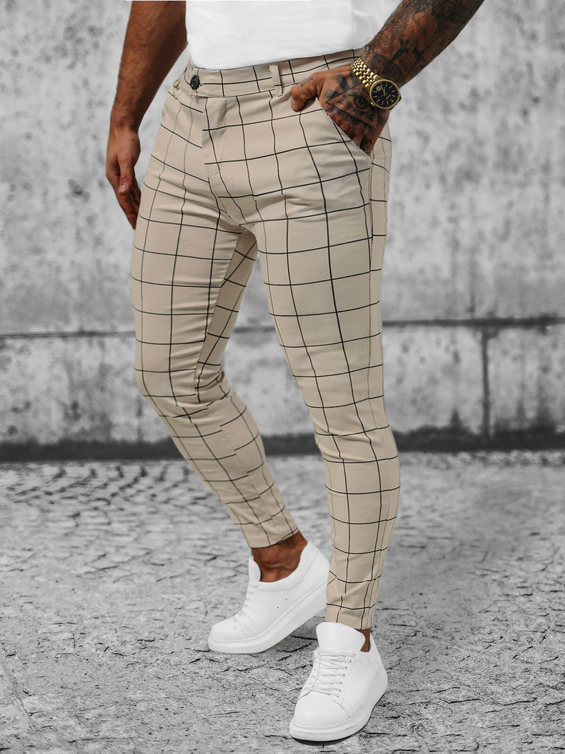 Muške Chino Hlače Bež OZONEE O/P4009