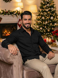 Muška Košulja Crna OZONEE O/V125Z