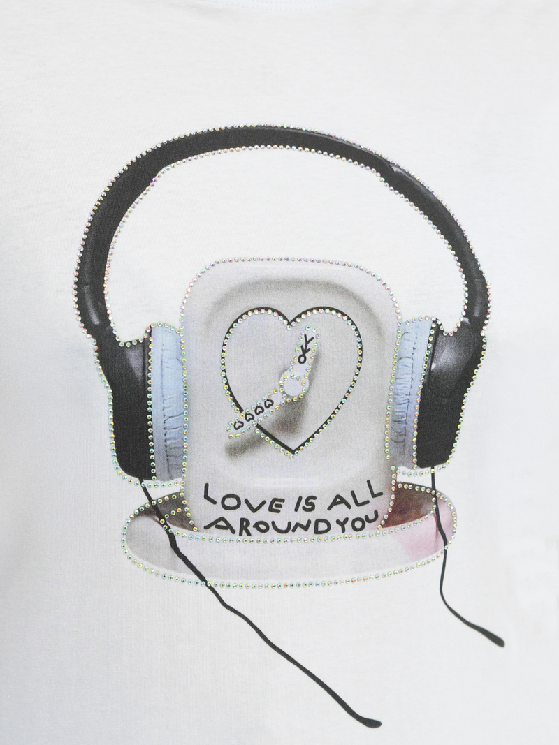 Ženska majica bijelo-crna OZONEE DJ77806