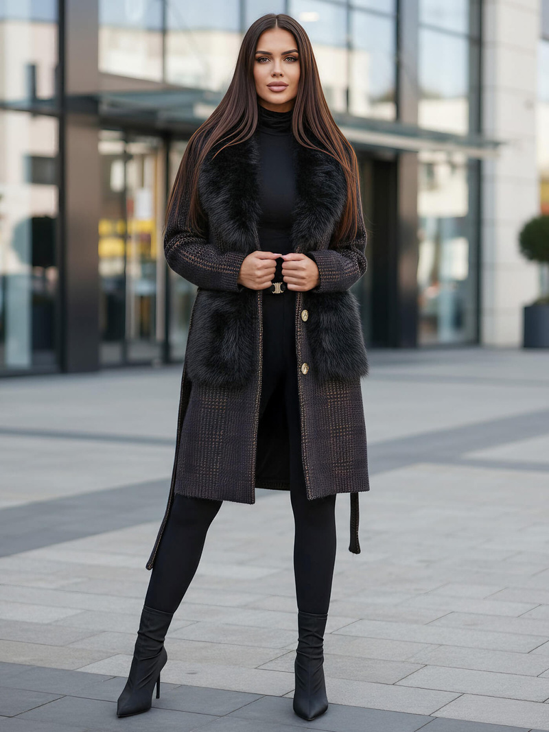 Ženski kaput crna OZONEE JS/53M5200/1Z