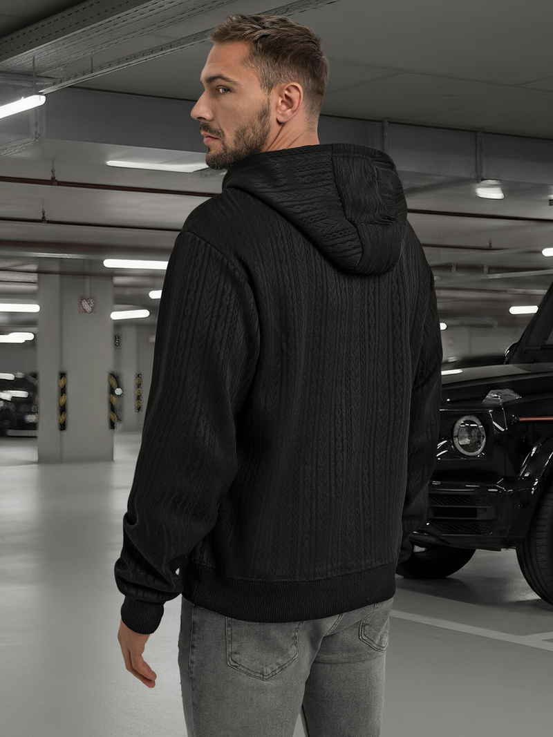 Muška dukserica s kapuljačom crna OZONEE O/3C577