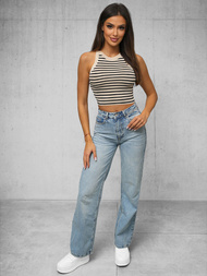 Ženska majica bez rukava bež/crna OZONEE O/JK6557