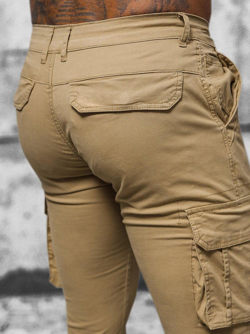 Muške chino jogger hlače bež OZONEE NB/MP0202K