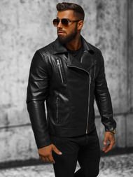Muška kožna jakna crna OZONEE JS/11Z8056